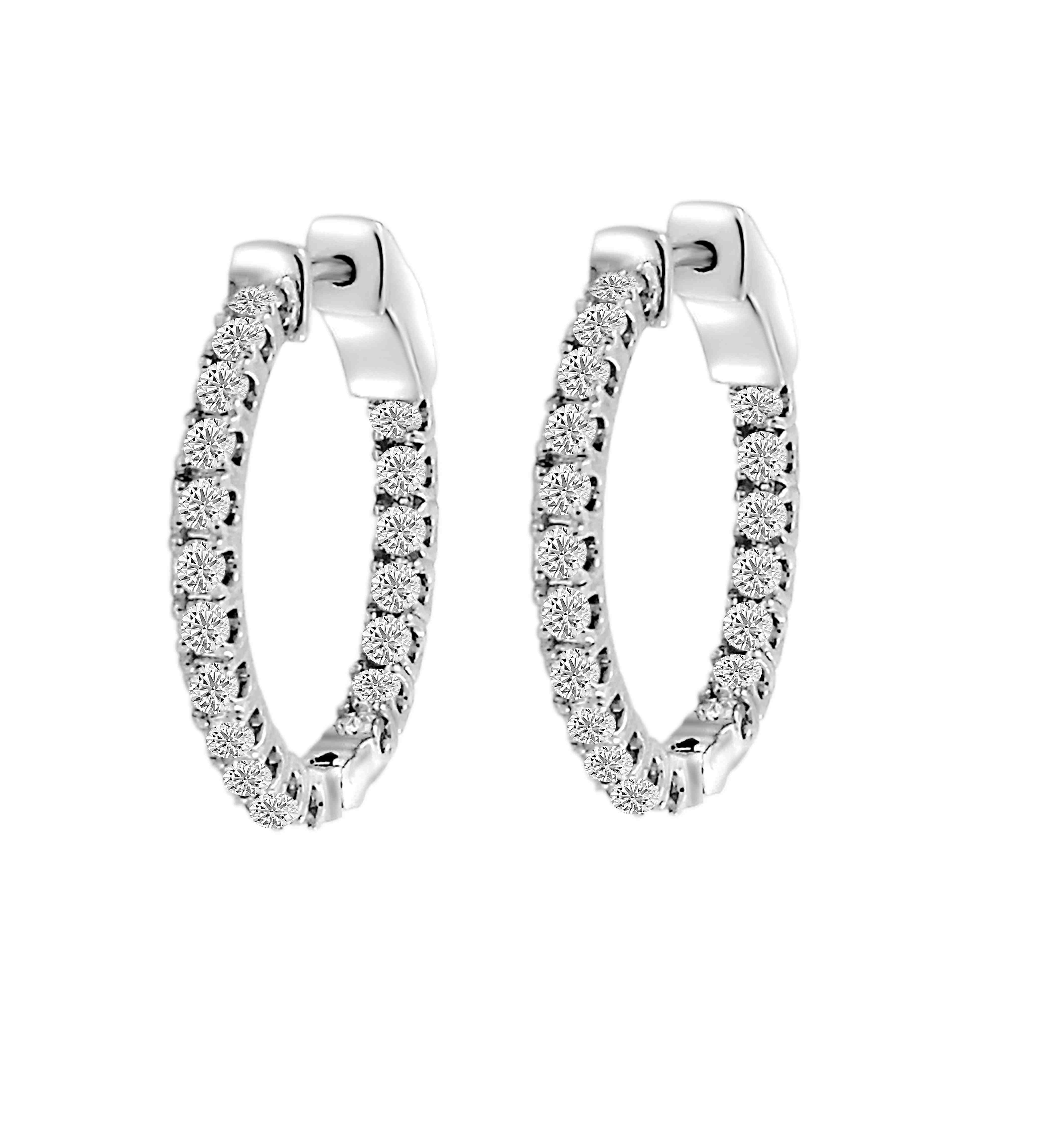 Huggie Hoop Inside Outside Lab Created Diamond Earrings ER29A100MM20